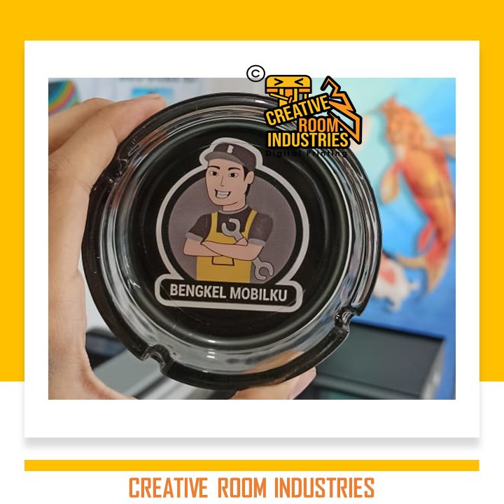 Custom Asbak / Asbak Rokok / Asbak Kaca / Ashtray / Glass Ashtray (Print UV)