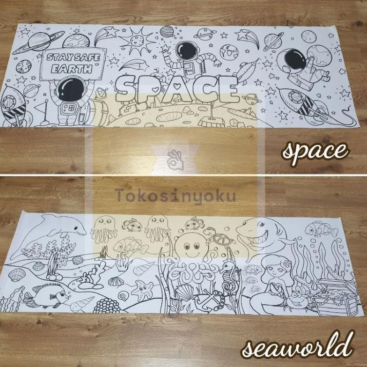 

[KODE N0GFO] Erasable giant coloring sheet / kertas mewarnai jumbo raksasa bisa dihapus