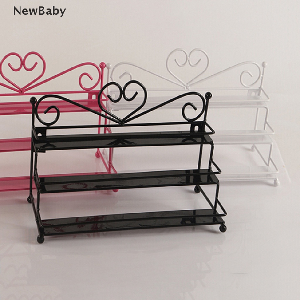 Newbaby Rak Display Kutek 3 Tingkat Bentuk Hati Bahan Metal