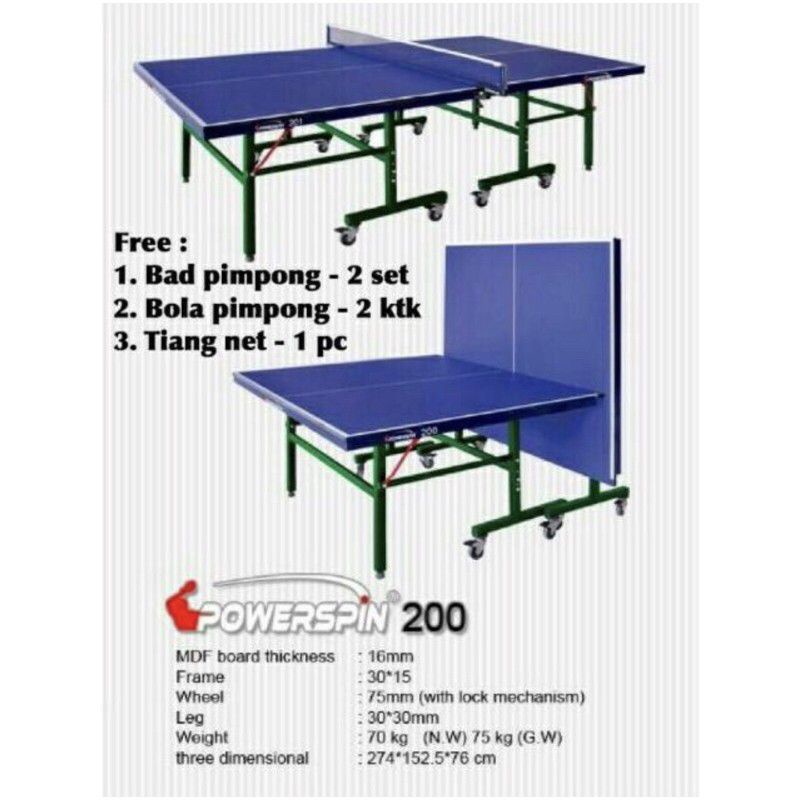 meja tenis power spin 200 original