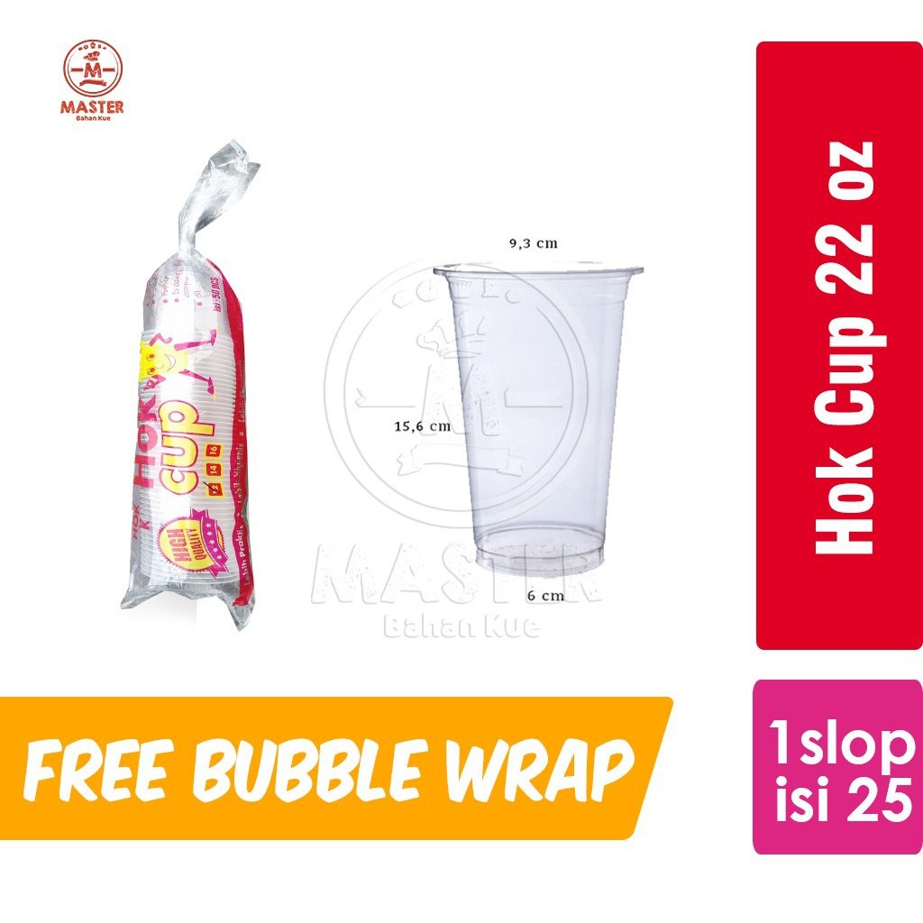 Hok Cup 22 oz Gelas Plastik Pop Ice [25 pcs]