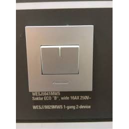 Panasonic Style E Silver Hotel Saklar Engkel Mata Besar (WESJ 78029 MWS + WESJ 5942 MWS)