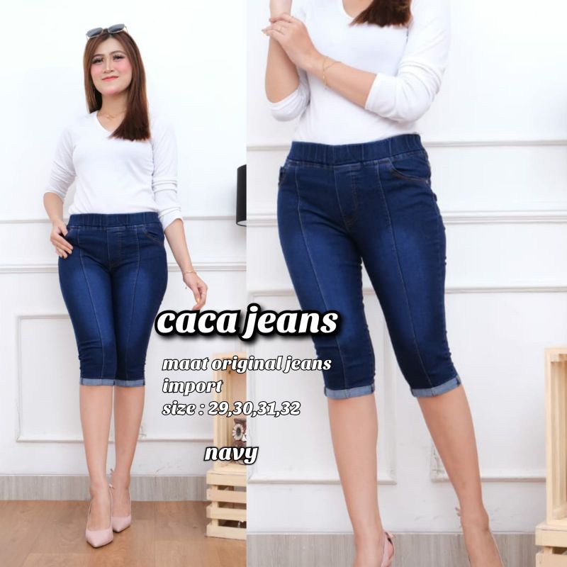 CELANA JEGING WANITA CELANA JEANS 7/8 SKRIT LIPAT