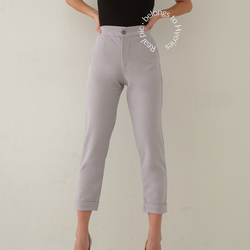 HYERIES COMFY ++ Haneul Highwaist Pants / Celana Panjang Wanita /  Ankle Pants / Celana Ankle / Long Pants / Celana Kerja Wanita / Slim Fit Pants / Celana Kasual Wanita / Celana Hitam / Celana Pensil Wanita / Celana Scuba / Celana Korea