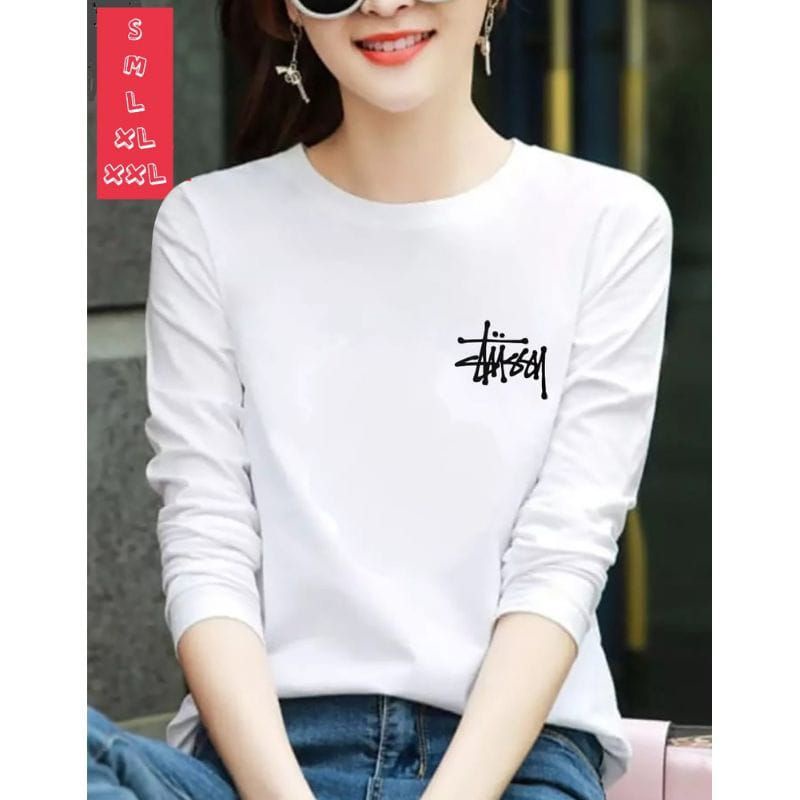 baju lengan panjang wanita tussy kaos distro keren unggulan / kaos trendy / kaos terlaris / kaos kekinian