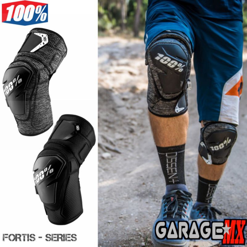 KNEE GUARD 100 PERCENT FORTIS.KNEE PROTECTOR.DEKER.PELINDUNG LUTUT.MTB.MOTOCROSS.TRAIL.DOWMHILL.