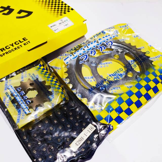 Gear Set Fukukawa Honda CS 1 Rantai 428H-116L- 42T-14T