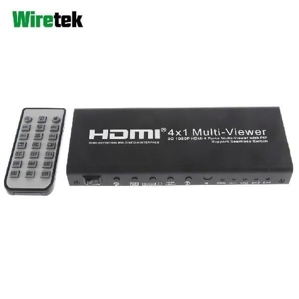 Wiretek HDMI 4x1 Multiviewer Seamless 1080p