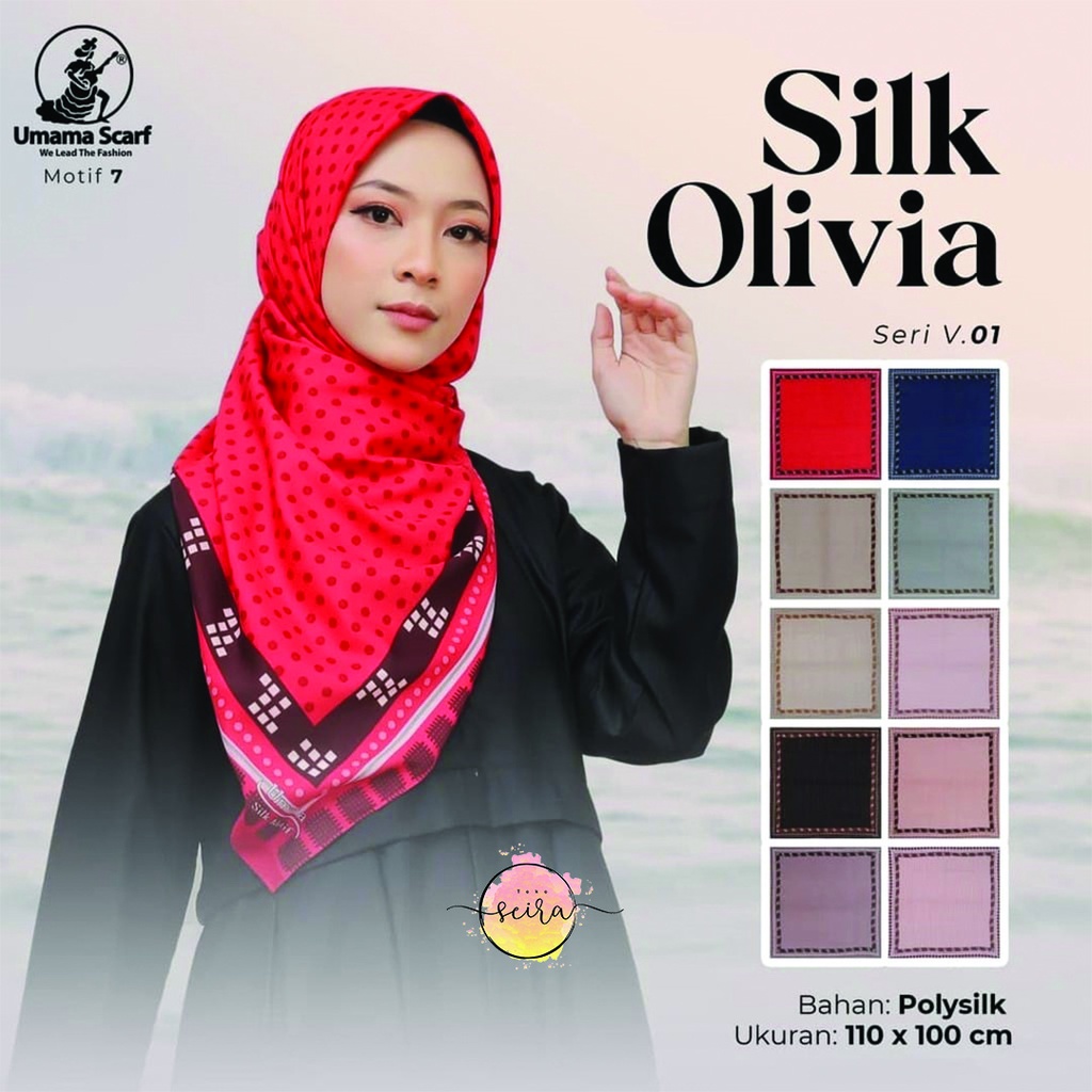 [BISA COD] Umama Kerudung / Hijab Silk Olivia Motif (Bisa Pilih Motif)-A7