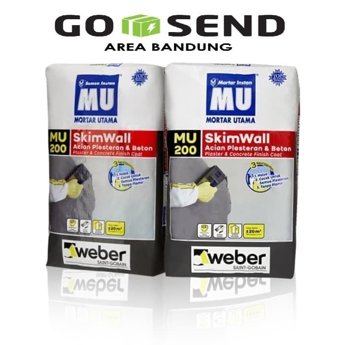 SEMEN MU 200 SKIM COAT ACIAN PLESTER DAN BETON 20 KG MU200 SKIMCOAT SRNew1643