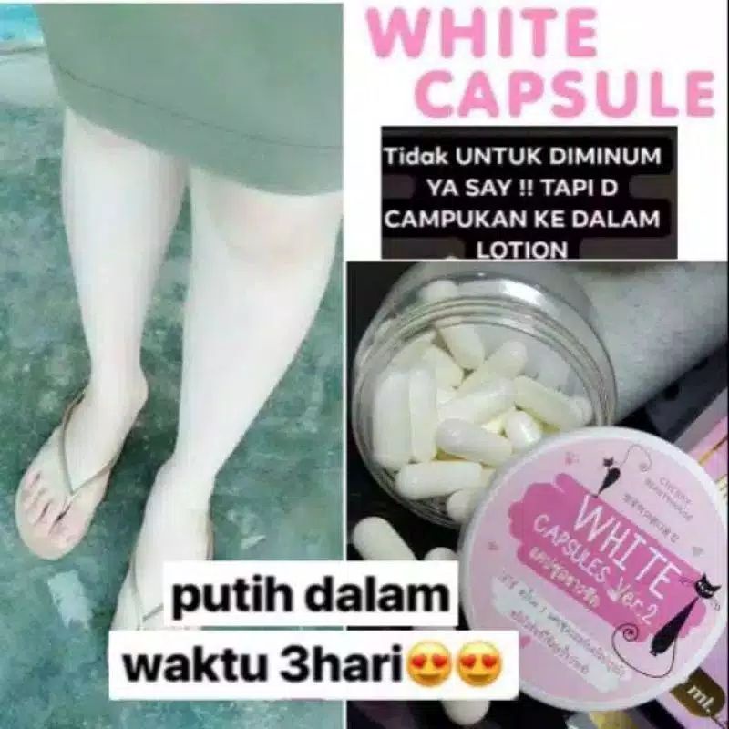(REPACK 10 KAPSUL) WHITE CAPSULE VER. 2 Ori  thailand  pemutih badan