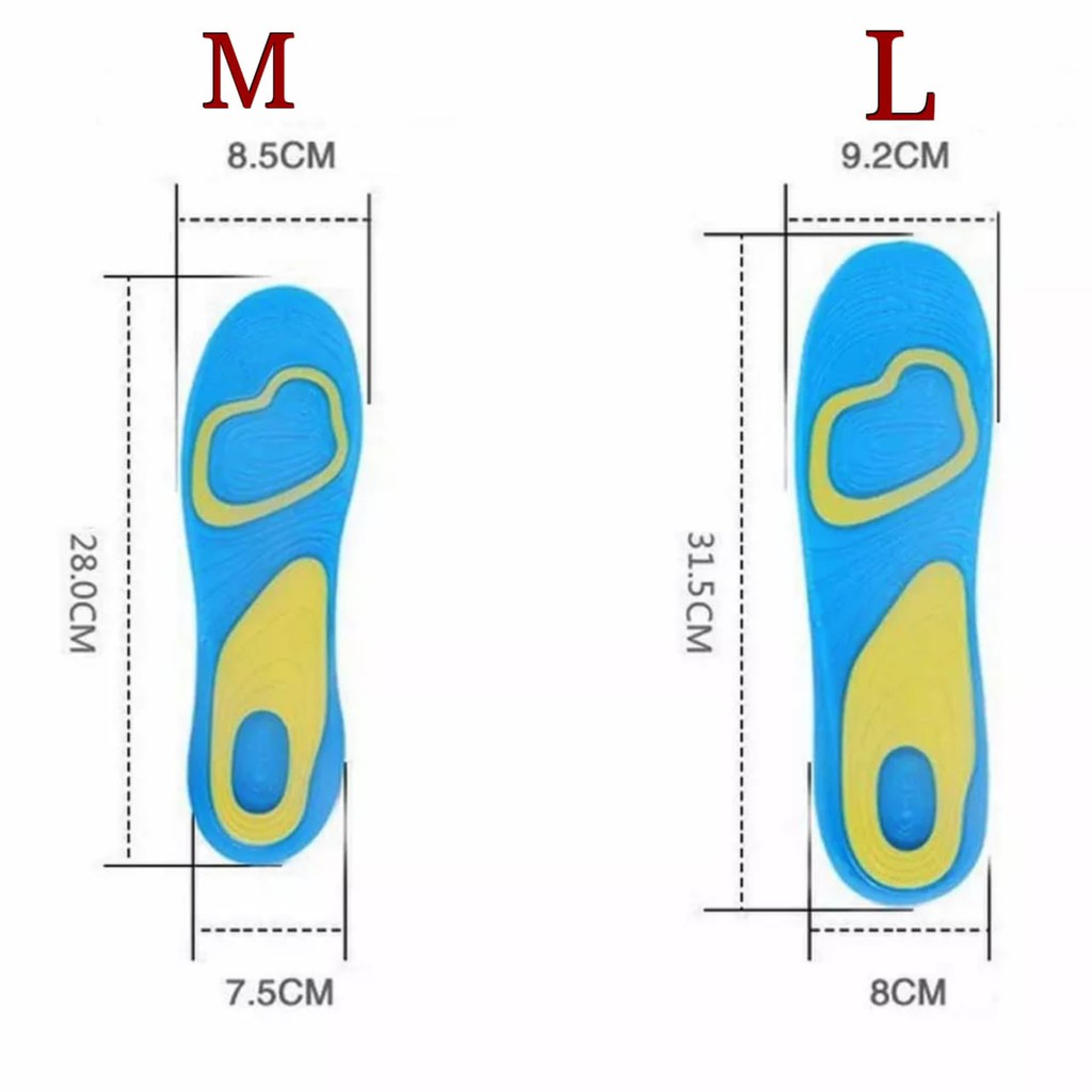 INSOLE GEL SILICON PREMIUM UNTUK PRIA DAN WANITA SOL INSOLE SEPATU UNTUK OLAHRAGA DAN SEPATU CASUAL ALAS SEPATU SOL DALAM SEPATU