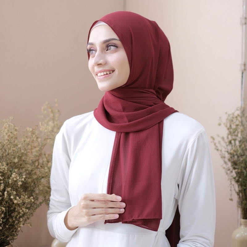 HIJAB PASHMINA CERUTY BABYDOLL-Maroon