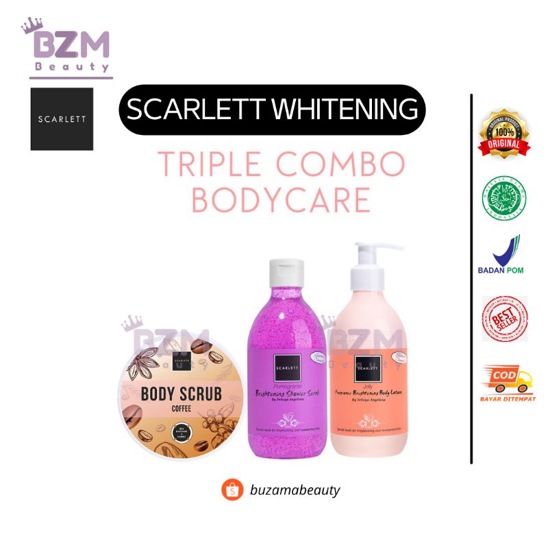 Scarlett Whitening FACIAL BODY CARE - Scarlett Body Lotion - Scarlett Shower Scrub - Scarlett Body S