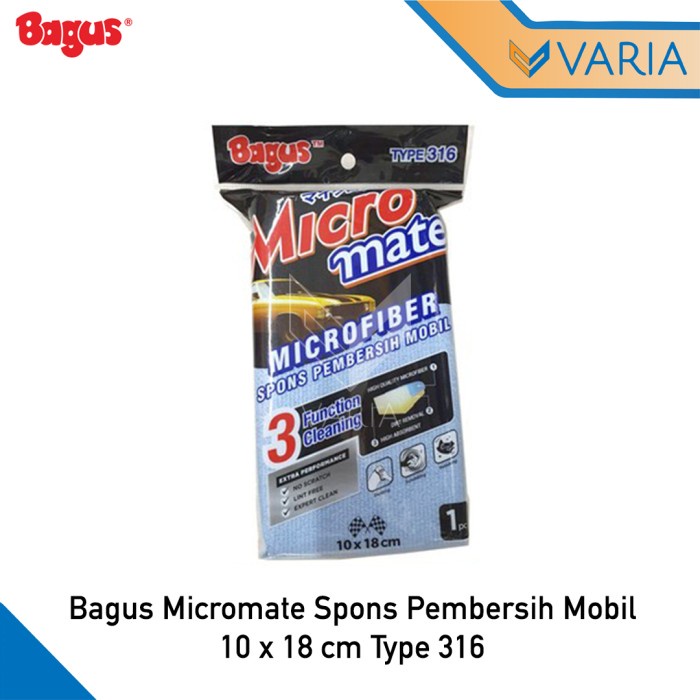 Bagus Micromate Spon Cuci Mobil Microfiber 18 x 10 cm Type 316