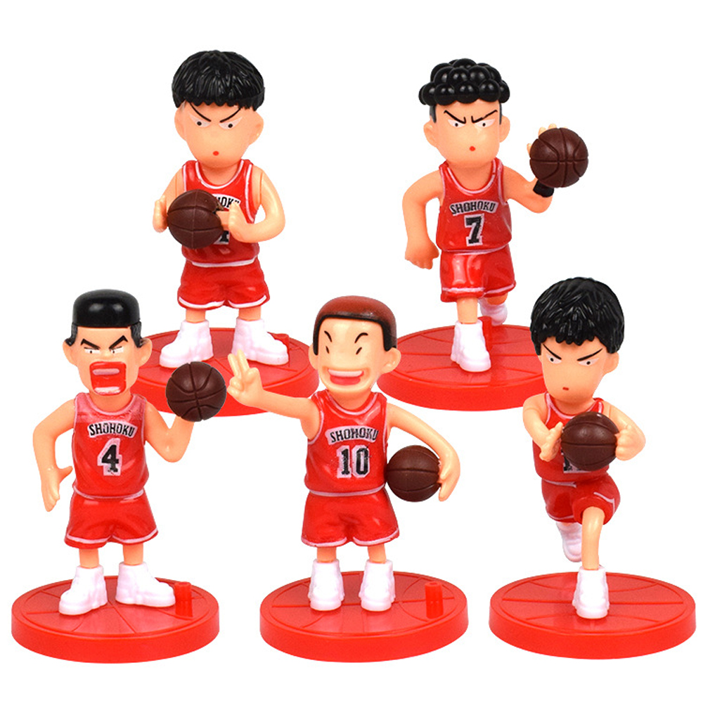 LANFY Japanese Sakuragi Hanamichi Anime Shohoku Action Figures Basketball Player Figures Toys Mitsui Hisashi Collection Model Kids Adult Toys Akagi Takenori Rukawa Kaede/Multicolor