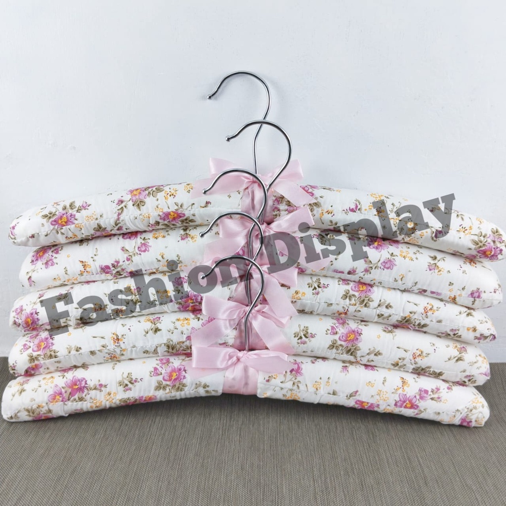 Hanger polos/motif Premium Gantungan Baju Busa Kain/Hanger Shabby Chic Display Gantungan Pakaian-BH