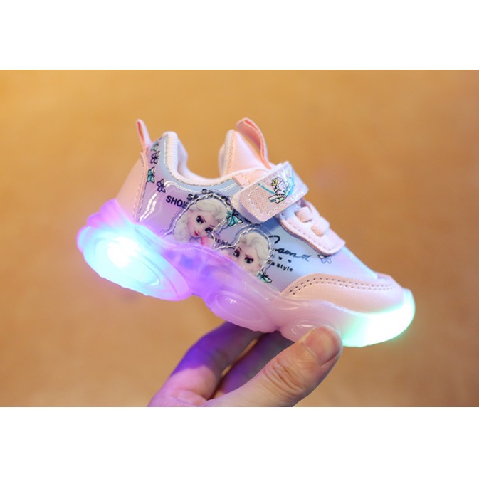 Sepatu Anak Import New Frozen Princess LED ya