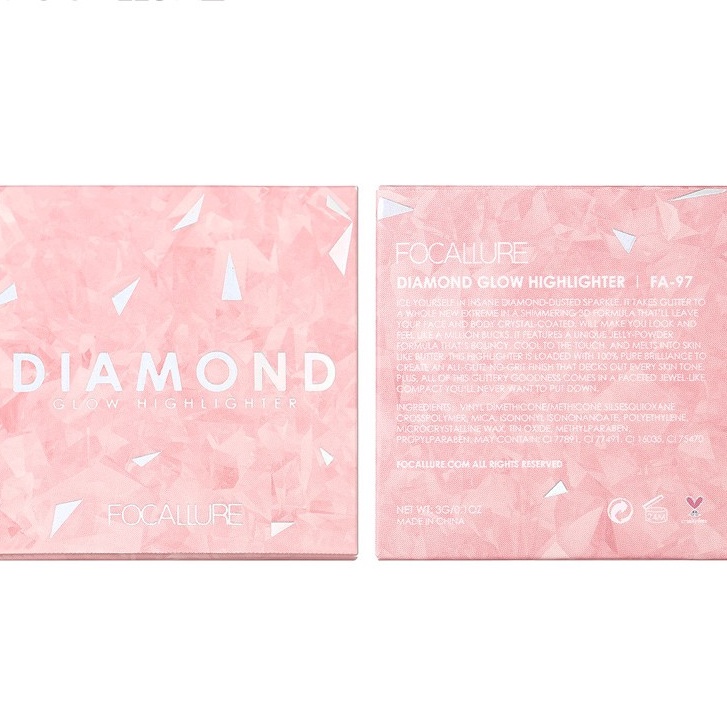 (READY &amp; ORI!) Focallure Diamond Glow Highlighter FA97 FA  Shimmer Padat Tahan Lama Waterproof