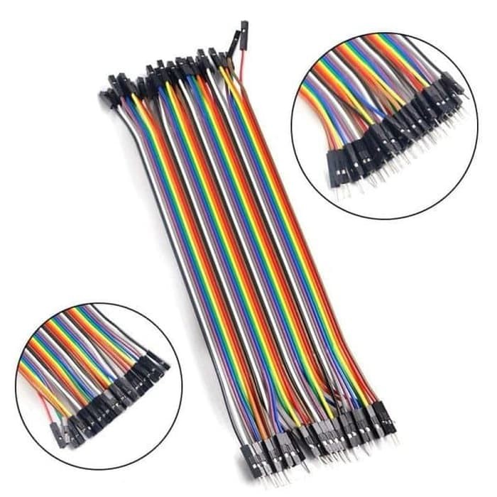 Kabel Jumper Male - Female 40pcs 20cm 2.54mm Breadboard Arduino