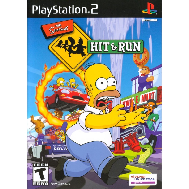 KASET DVD GAME PS2: THE SIMPSONS HIT & RUN