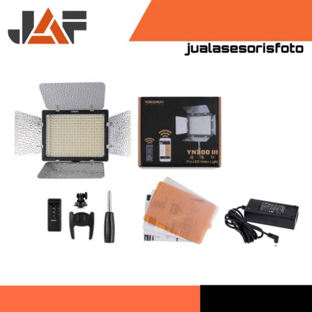 Paket Lampu LED YONGNUO YN-300iii/ Yongnuo YN300 MARK III Bonus Adaptor