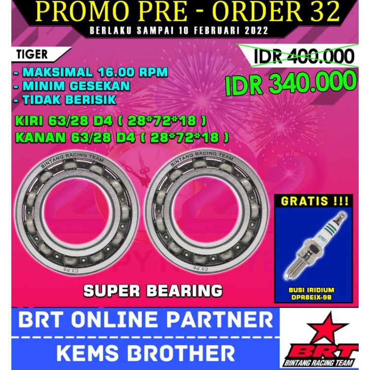 BEARING KRUK AS LAHER KRUK AS BRT C3 HIGH SPEED VARIO 150 NMAX SONIC RX KING SATRIA FU TIGER MIO KLX 150 JUPITER Z1 NINJA 150 BEAT KARBU C3-TIGER