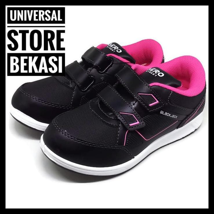 Sepatu Anak Perempuan Aero Blackjack Pink Hitam Sepatu Sekolah Tk Sd - 38