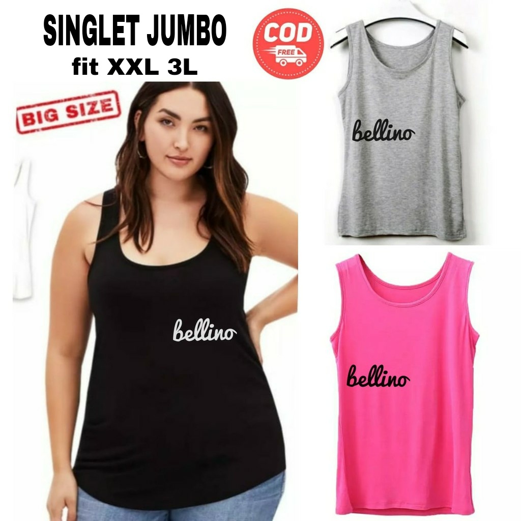 Singlet Wanita Jumbo LD 115cm Tanktop Jumbo XXL Teng top XXL Tentop  Tali Lebar Big Size