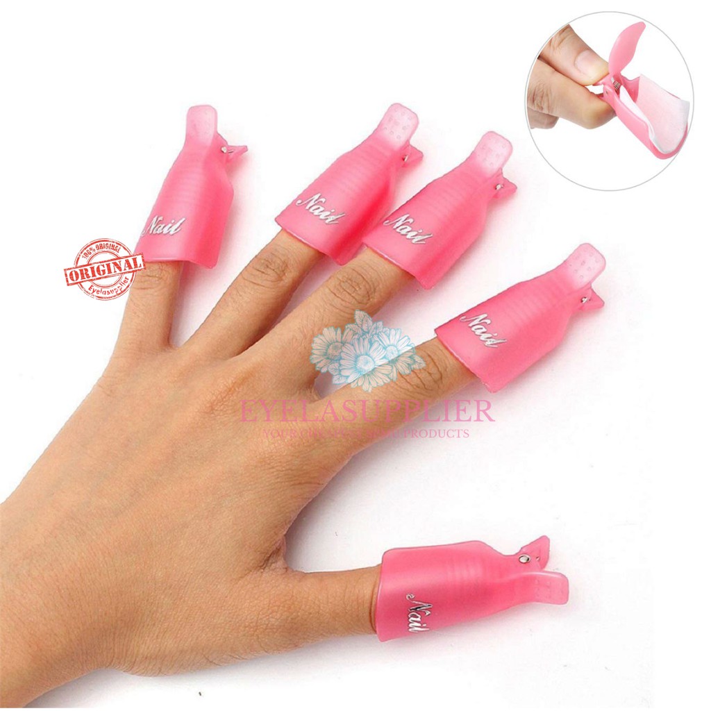 10 pcs 1 set Gel Polish Remover Soak Off Clipper Penghapus Kutek Gel Pembersih Kuku