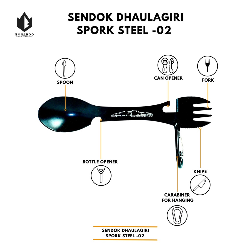 SENDOK DHAULAGIRI - DH SPORKSTEEL SS 02 - SENDOK GARPU DHAULAGIRI - SPOON FORK DHAULAGIRI - SENDOK STAINLEES DH