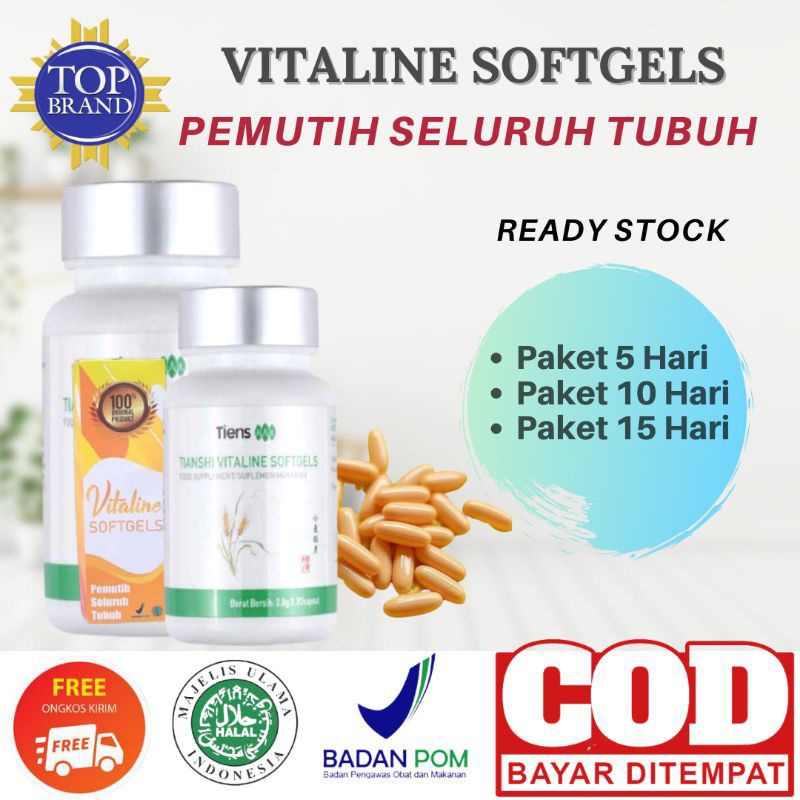 [TERLARIS] Vitaline softgels | pemutih tubuh tiens | pemutih badan tiens | pemutih badan permanen |p