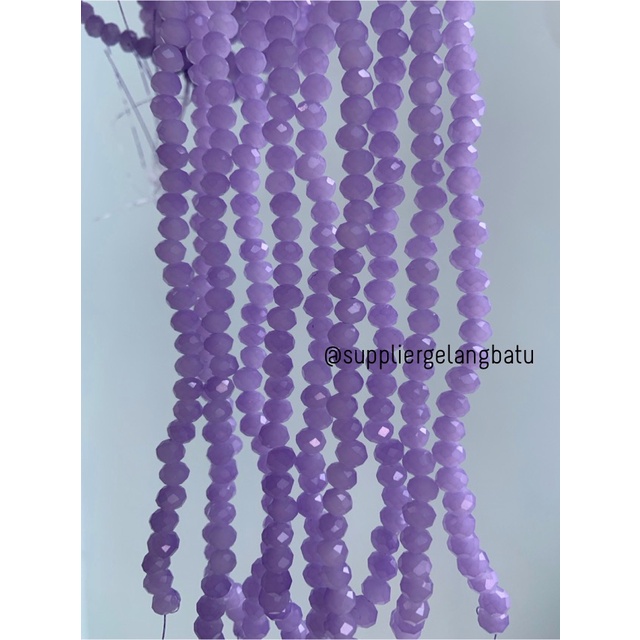 Crystal Ceko 6mm PURPLE DOFF ungu dopp manik bakpao rondele cantik