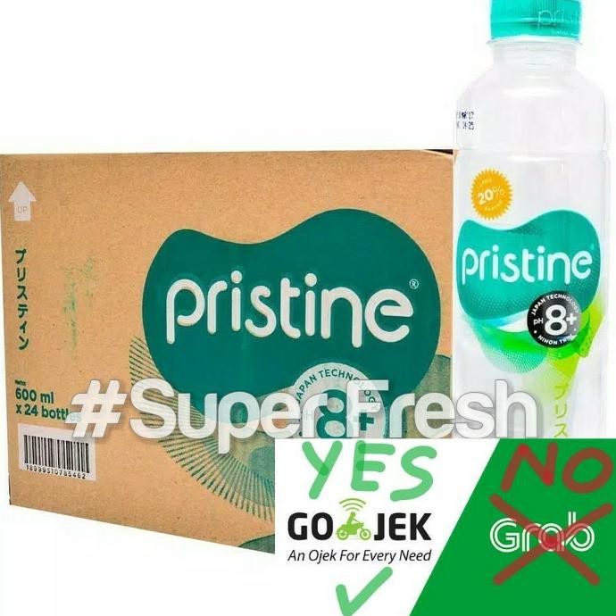 Pristine water 600 ml x 24 botol + Air Minum Pristine + Air Alkali