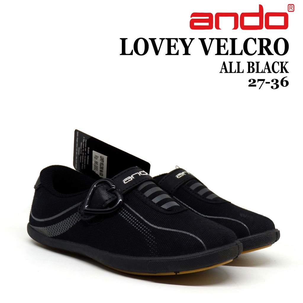 Sepatu Sekolah Anak Ando - Lovey Velcro - size 27-40 - Sepatu sekolah Anak Perempuan - sepatu ando