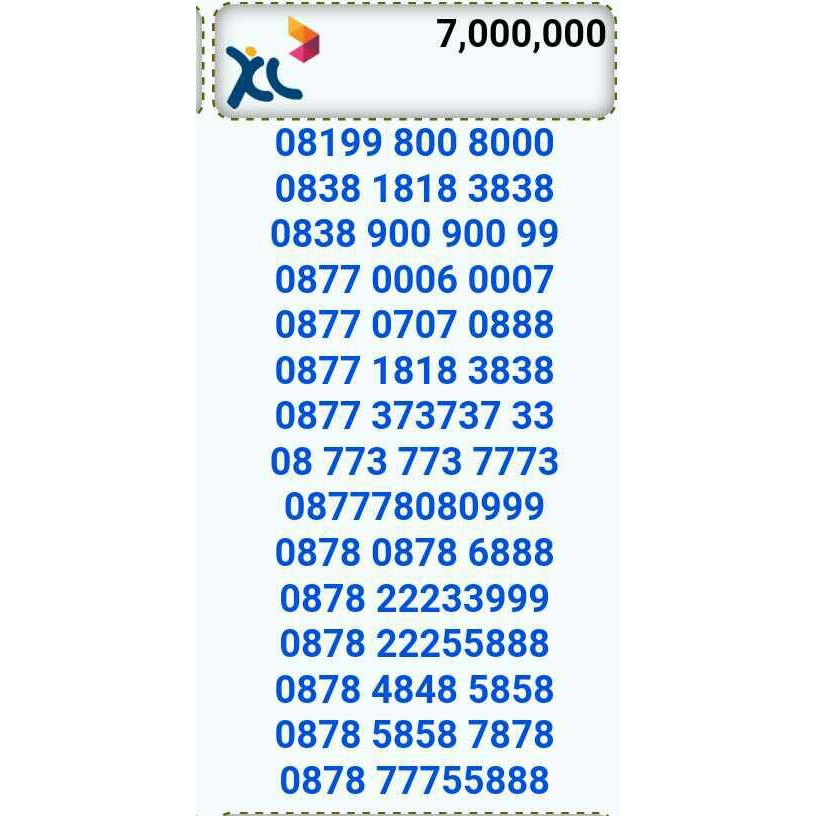 NOMOR CANTIK/XL BEBAS(08 773 773 7773)NOMOR HOKI,RAPIH,