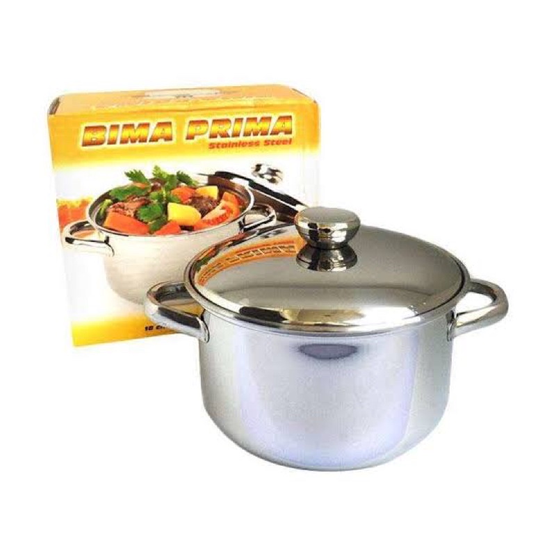PANCI MASAK SAJI SAYUR SAUCE POT 26CM 28CM STAINLESS STEEL ASLI BIMA PRIMA