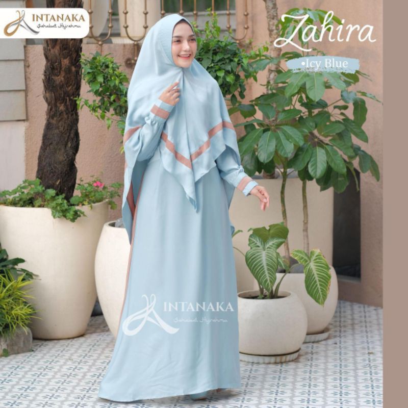 Gamis Syari Terbaru Gamis Syari Polos Set Khimar Gamis Polos Zahira Syari By Intanaka