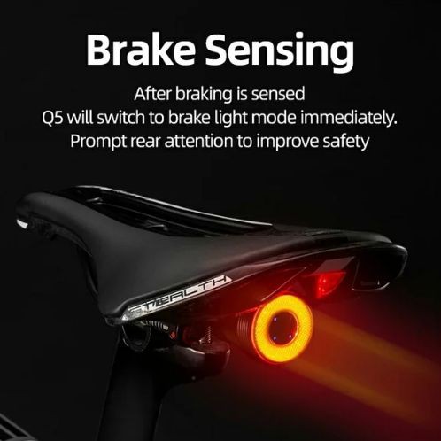 HS Lampu Sepeda lipat mtb roadbike rockbros Q5 lampu belakang otomatis