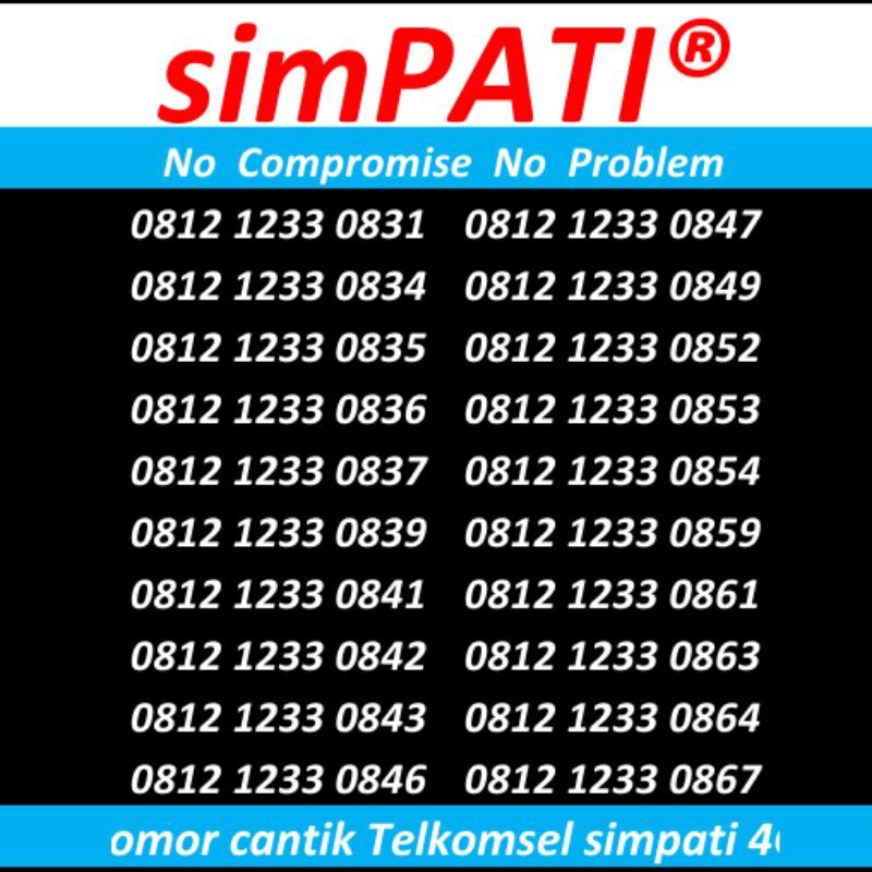 Nomor cantik simpati Telkomsel OMG