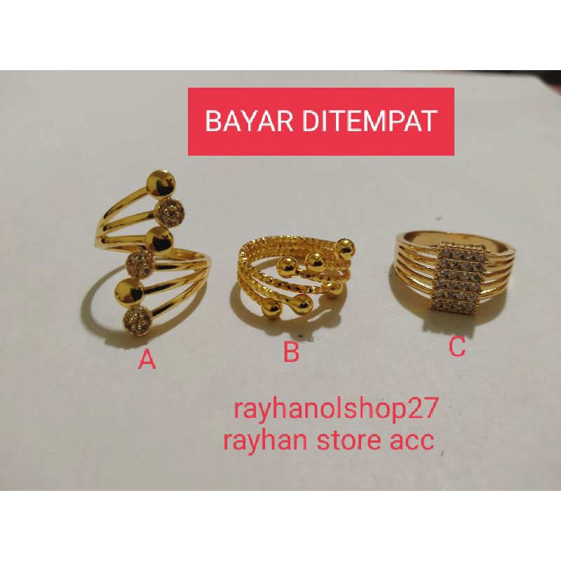 Perhiasan wanita xuping CINCIN motif tangkai 8-4- plat full permata termurah