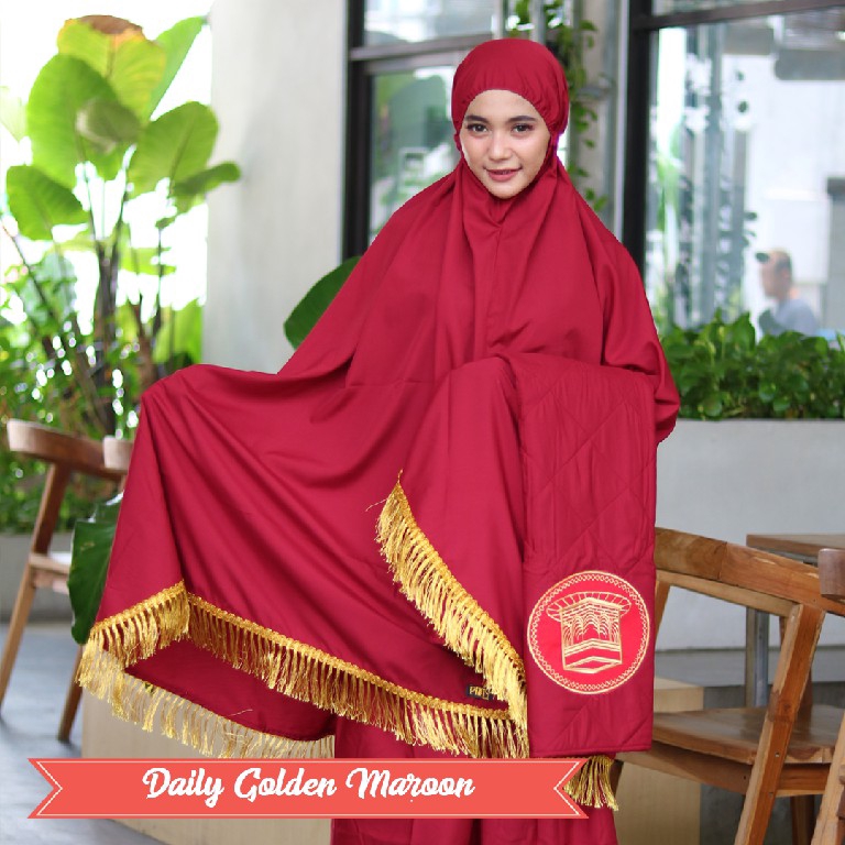 Mukena dewasa murah meriah bahan adem jumbo bagus bali by PARISKU daily golden maroon