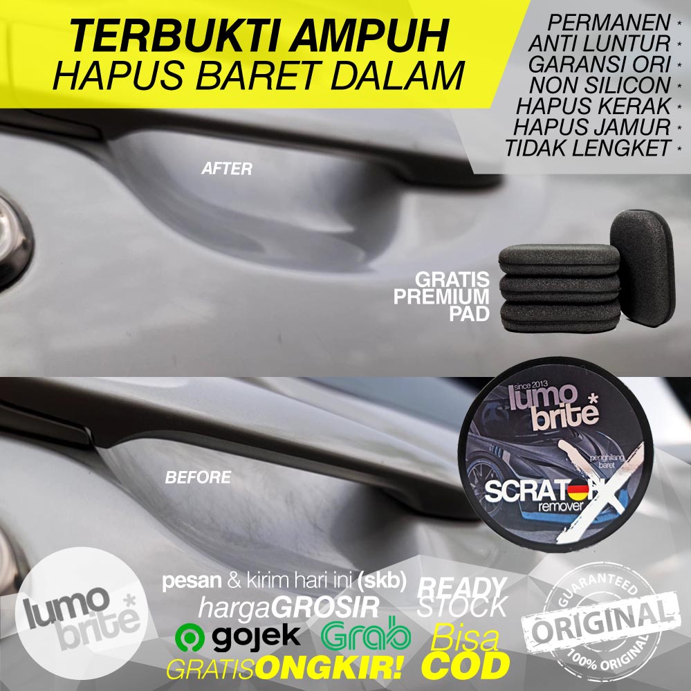 Penghilang Baret Body Mobil Motor LUMOBRITE X SCRATCH REMOVER Magic Polish Penghapus Penghilang Pembersih Baret Dalam Lecet Goresan Noda Jamur Kaca Kerak Air Rubbing Compound Kompon Kasar Ampuh Helm Sepeda Pengkilap Pengkilat COD Not Zerone American Magic