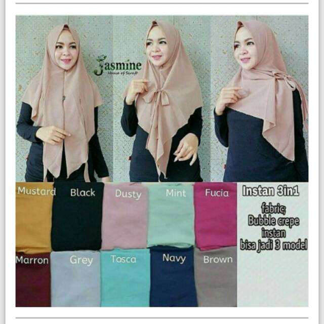 Jilbab instan 3in1 keren kece murah grosir ecer tanah abang bandung kudus