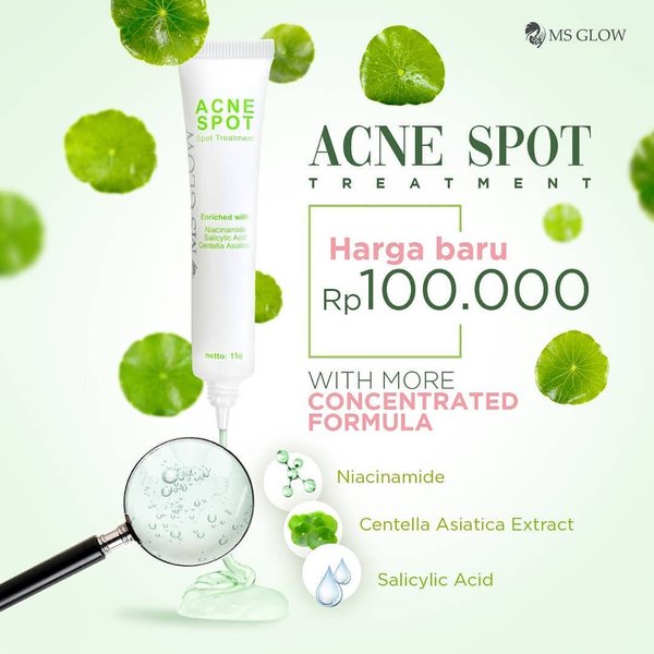 MS Glow Acne Spot Treatment Serum GIRLSNEED77 Spot Treatment Wajah Untuk Memudarkan Bekas Jerawat