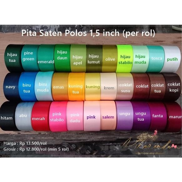 

Psp-903 : Pita Saten Polos 1,5 Inch (Per Rol)