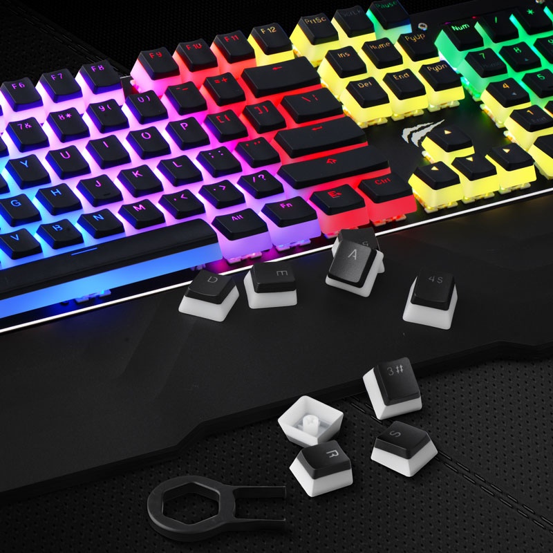 117 keys PBT Pudding Keycaps Transparent Backlit Keycap For Mechanical Keyboard fit 61/64/68/71//84/87/96/100/104keys