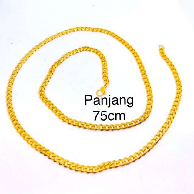 Best Seller! Kalung rante gepeng titanium kalung titanium panjang 75cm Terbatas!