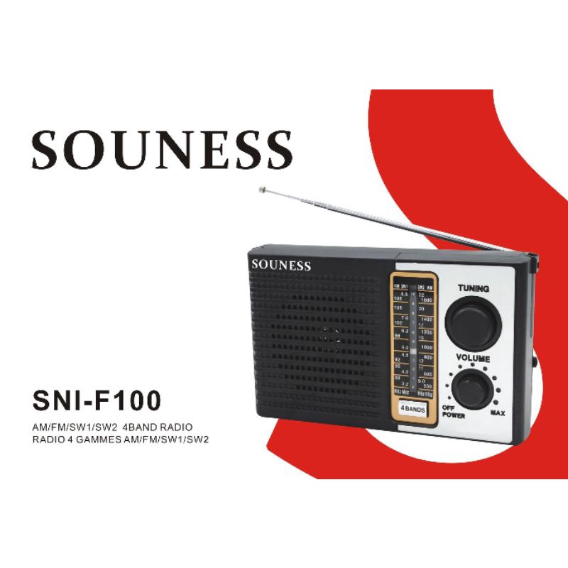 Radio SOUNESS Mitsuyama SNI-F100 / F180 AC DC Portable / FM AM SW / RADIO JADUL JADOEL SUARA MANTAP BAGUS