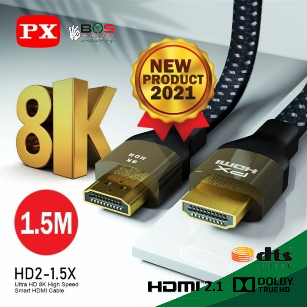 Kabel HDMI 2.1 High Speed 8K HDR Smart HDMI Cable 1.5M PX HD2-1.5X